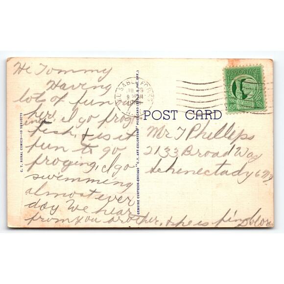 Vintage 1940s Linen Comic Postcard Farm Scene 'Many a Fatted Calf' - Picture 2 of 2